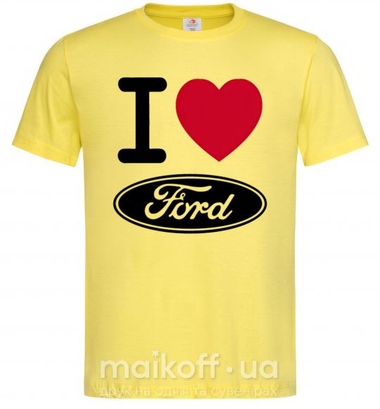 Чоловіча футболка I Love Ford Лимонний фото