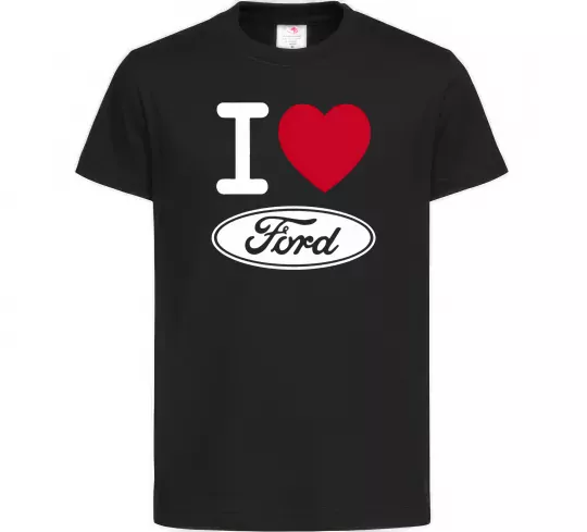 Детская футболка I Love Ford Черный фото