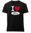 Чоловіча преміум футболка I Love Ford Чорний фото
