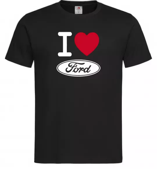 Мужская футболка I Love Ford Черный фото