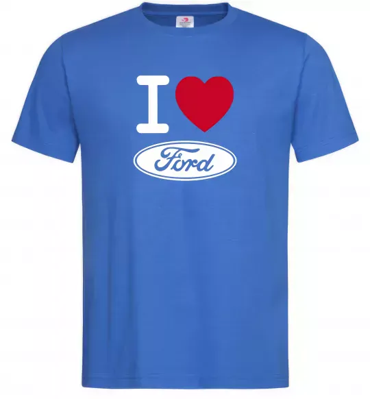 Мужская футболка I Love Ford Ярко-синий фото
