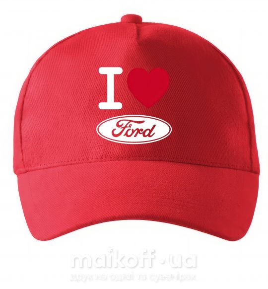 Кепка I Love Ford Красный фото