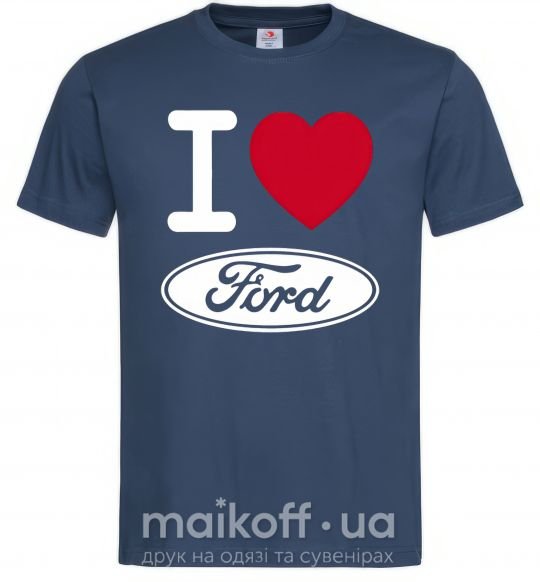 Мужская футболка I Love Ford Темно-синий фото