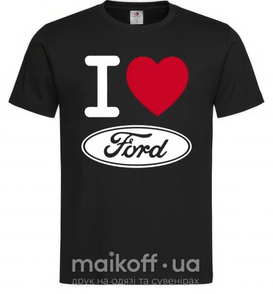 Чоловіча футболка I Love Ford Чорний фото