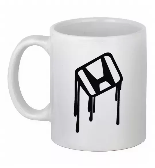 Чашка керамическая Хонда краплі Белый фото