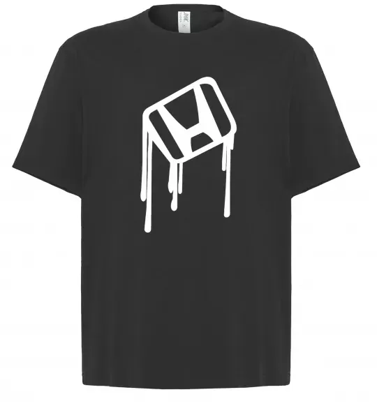 Футболка Оверсайз Хонда краплі Черный фото