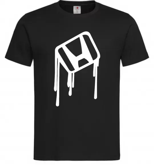 Мужская футболка Хонда краплі Черный фото