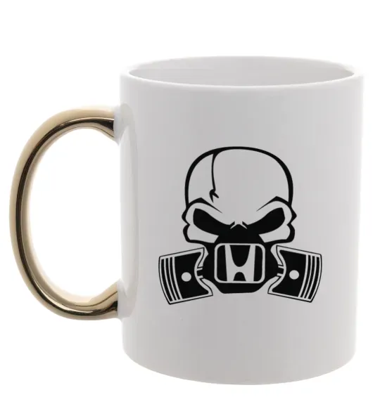 Чашка с цветной ручкой Череп Хонда Золото фото