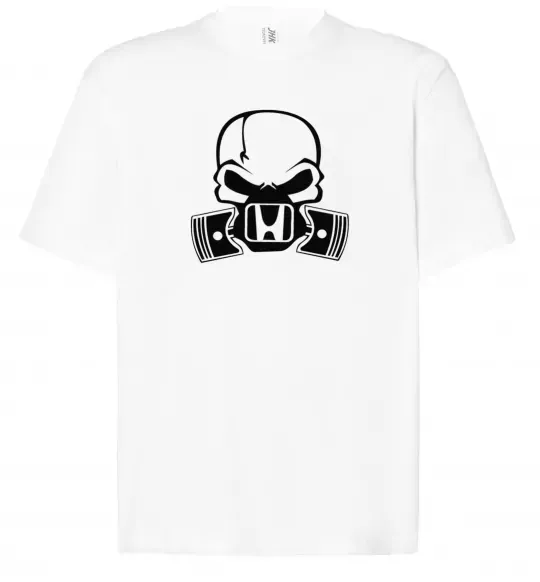 Футболка Оверсайз Череп Хонда Білий фото