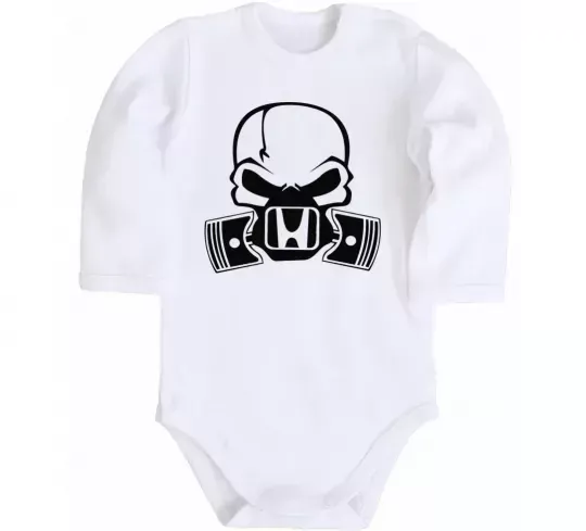 Детский боди Череп Хонда Белый фото