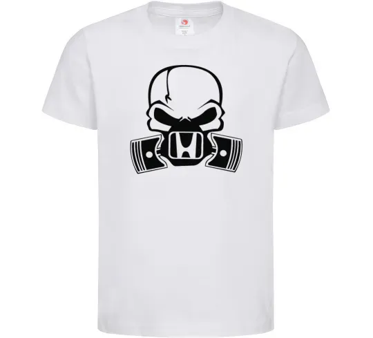 Детская футболка Череп Хонда Белый фото