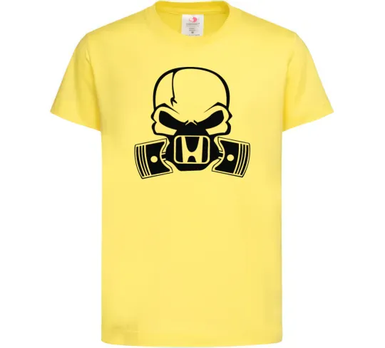 Детская футболка Череп Хонда Лимонный фото