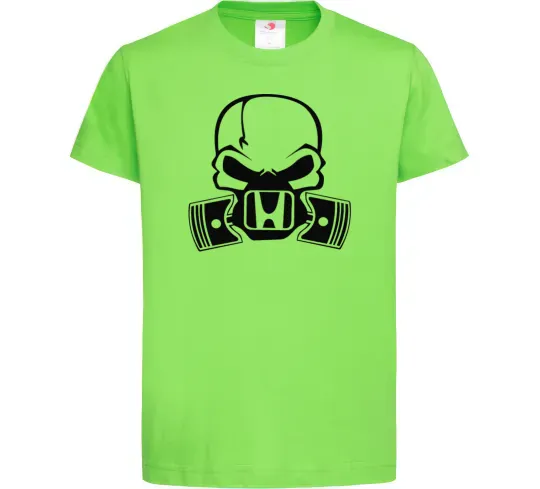 Детская футболка Череп Хонда Лаймовый фото