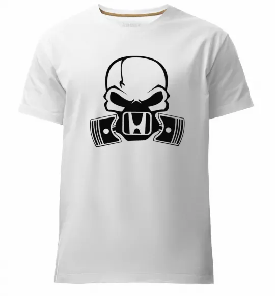 Чоловіча преміум футболка Череп Хонда Білий фото