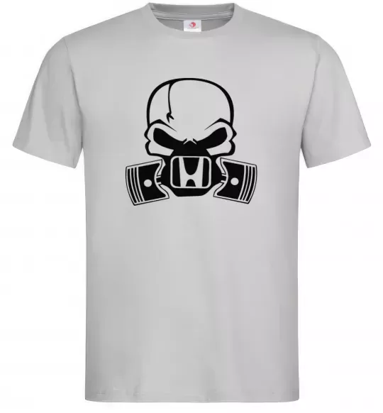 Чоловіча футболка Череп Хонда Сірий фото