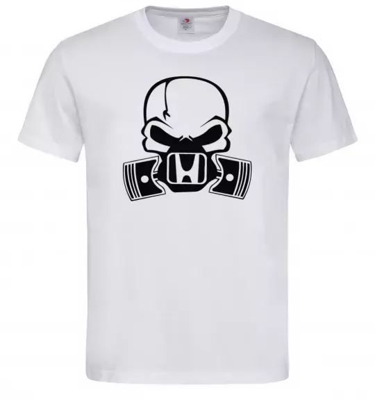 Чоловіча футболка Череп Хонда Білий фото