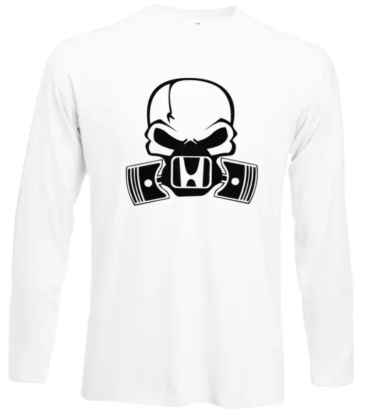Лонгслив Череп Хонда Белый фото