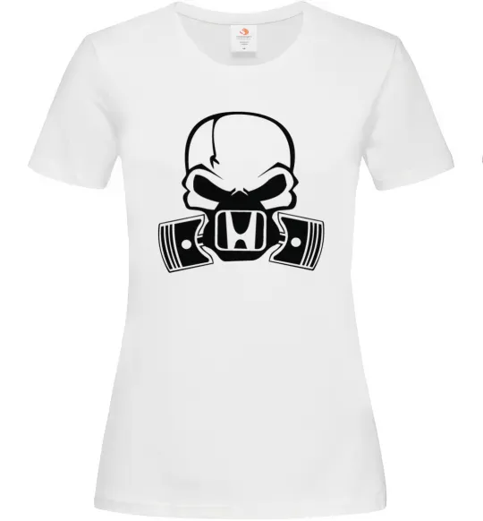 Жіноча футболка Череп Хонда Білий фото