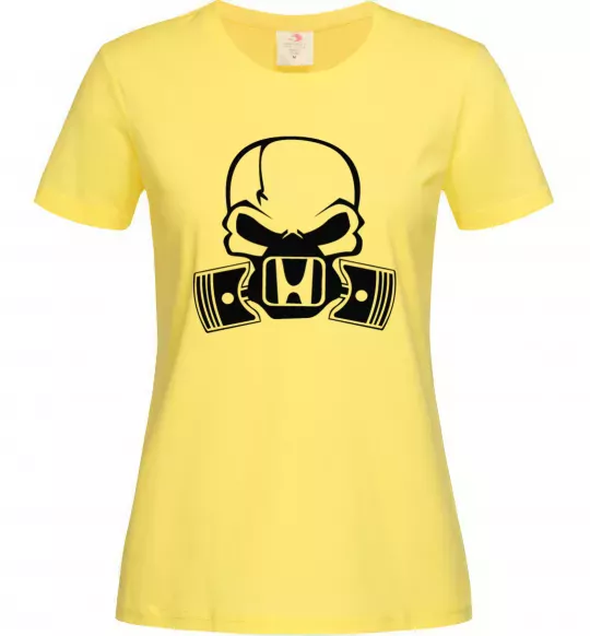 Жіноча футболка Череп Хонда Лимонний фото