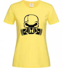 Женская футболка Череп Хонда Лимонный фото