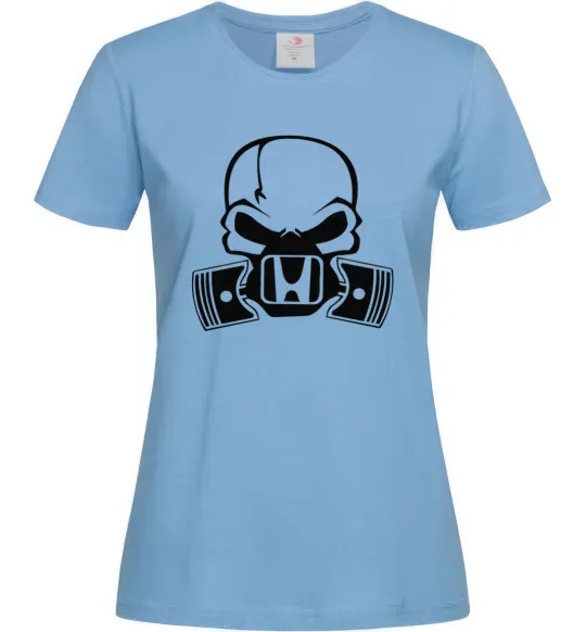 Жіноча футболка Череп Хонда Блакитний фото