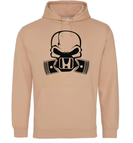 Мужская толстовка (худи) Череп Хонда Песочный фото