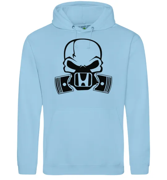 Мужская толстовка (худи) Череп Хонда Голубой фото