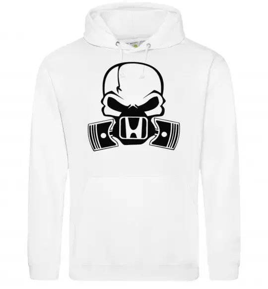 Женская толстовка (худи) Череп Хонда Белый фото