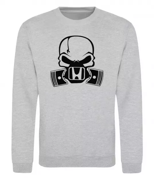 Свитшот Череп Хонда Серый меланж фото