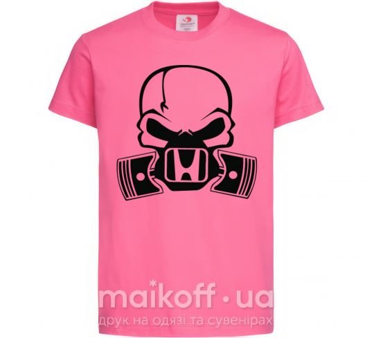 Детская футболка Череп Хонда Ярко-розовый фото