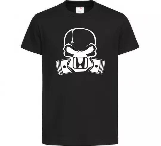 Детская футболка Череп Хонда Черный фото