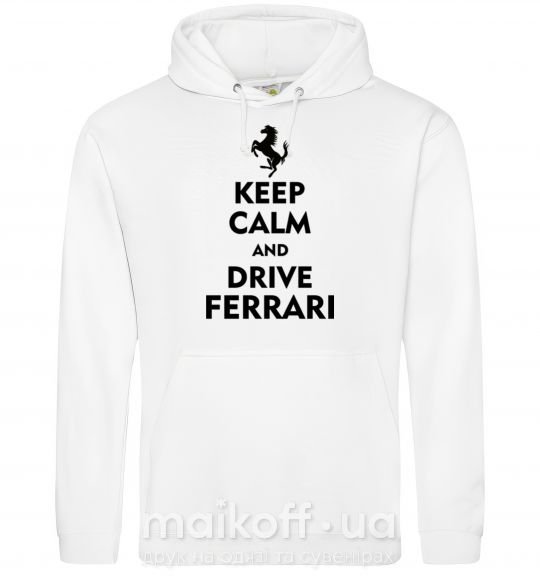 Чоловіча толстовка (худі) Drive Ferrari Білий фото