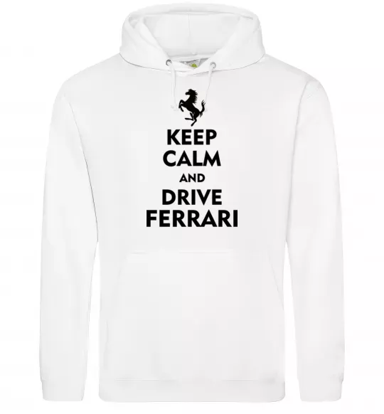 Мужская толстовка (худи) Drive Ferrari Белый фото