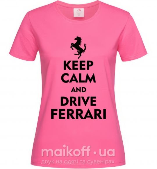 Жіноча футболка Drive Ferrari Яскраво-рожевий фото