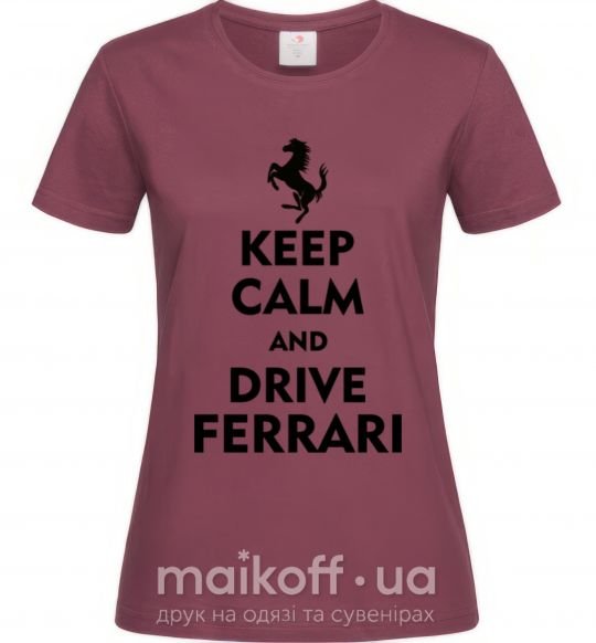 Жіноча футболка Drive Ferrari Бордовий фото