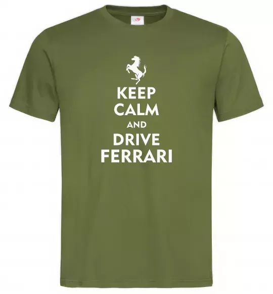 Чоловіча футболка Drive Ferrari Оливковий фото