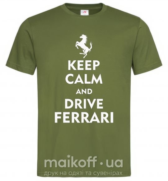 Чоловіча футболка Drive Ferrari Оливковий фото