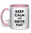 Чашка с цветной ручкой Drive Fiat Нежно розовый фото