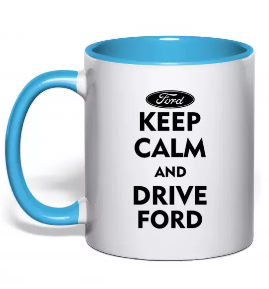 Чашка з кольоровою ручкою Drive Ford Блакитний фото