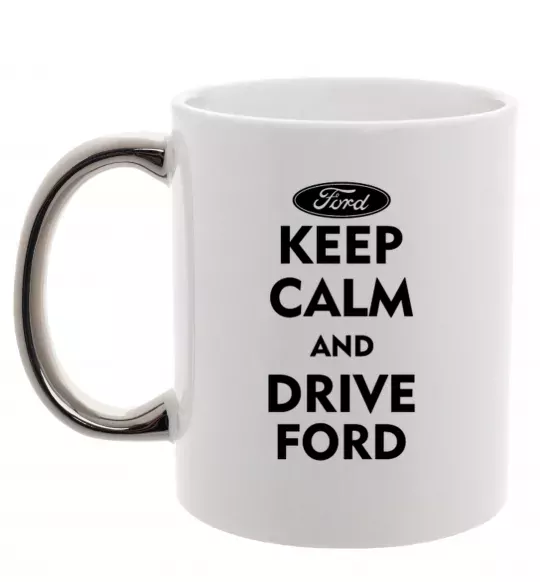 Чашка з кольоровою ручкою Drive Ford Срібло фото