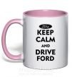 Чашка з кольоровою ручкою Drive Ford Ніжно рожевий фото