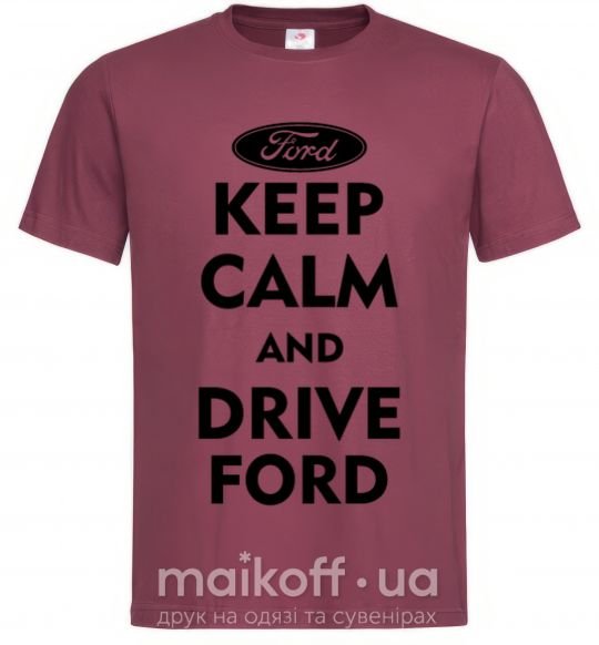 Чоловіча футболка Drive Ford Бордовий фото