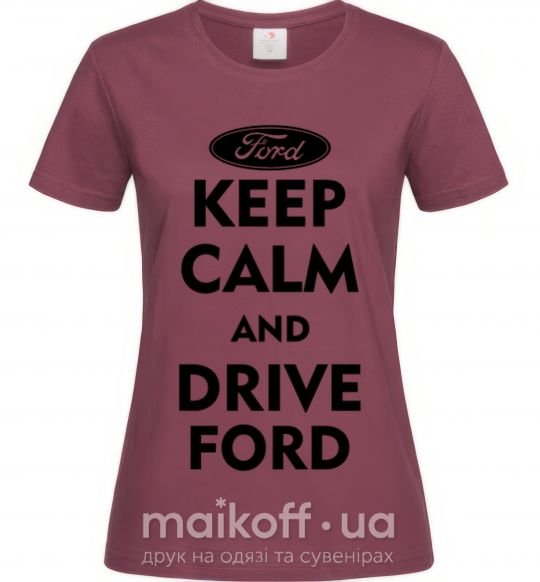 Жіноча футболка Drive Ford Бордовий фото