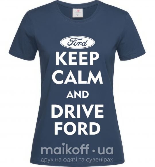 Жіноча футболка Drive Ford Темно-синій фото