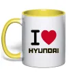 Чашка з кольоровою ручкою Love Hyundai Лимонний Чашка з кольоровою ручкою Love Hyundai Лимонний фото