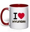Чашка з кольоровою ручкою Love Hyundai Червоний фото