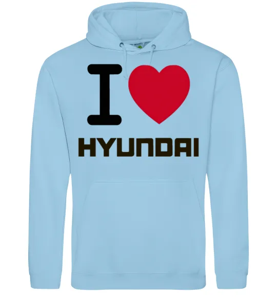 Мужская толстовка (худи) Love Hyundai Голубой фото