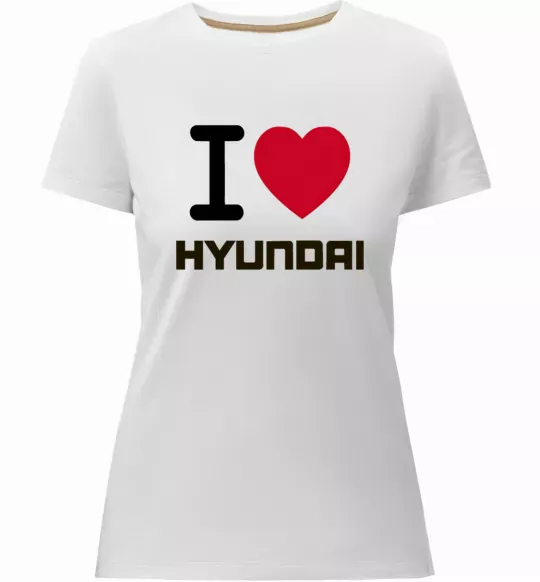 Женская премиум футболка Love Hyundai Белый фото