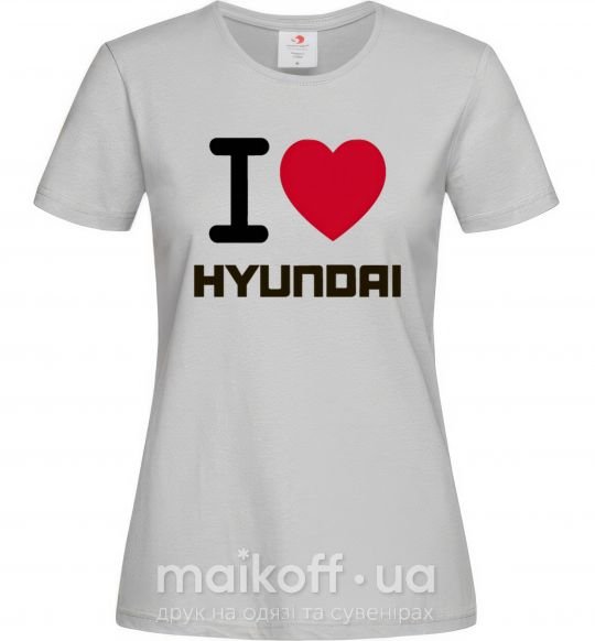 Женская футболка Love Hyundai Серый фото