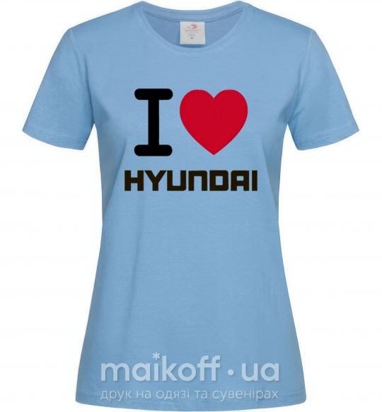 Женская футболка Love Hyundai Голубой фото